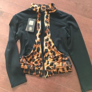 New with tags Roberto Cavalli zip up sweater.